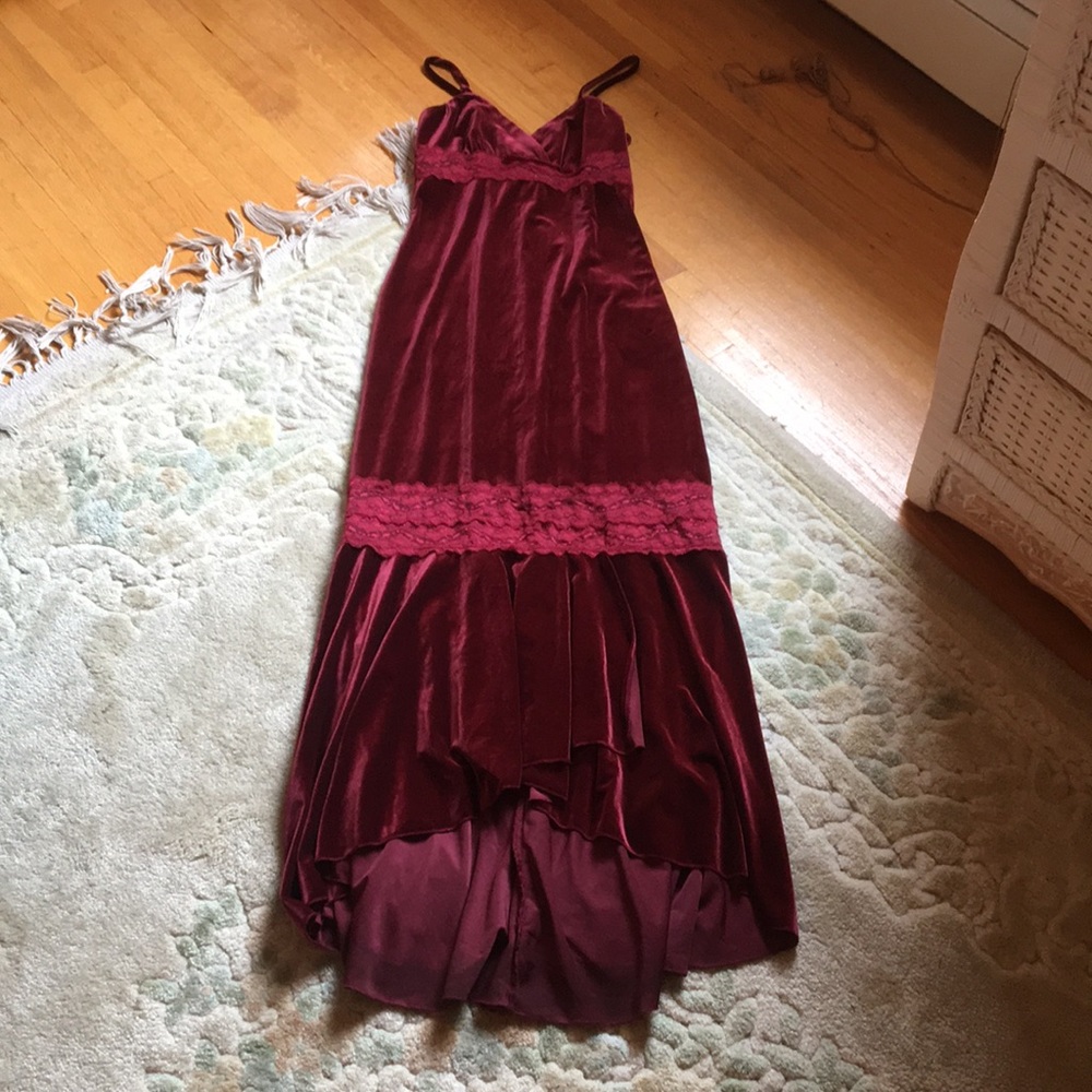 Red velvet mermaid dress